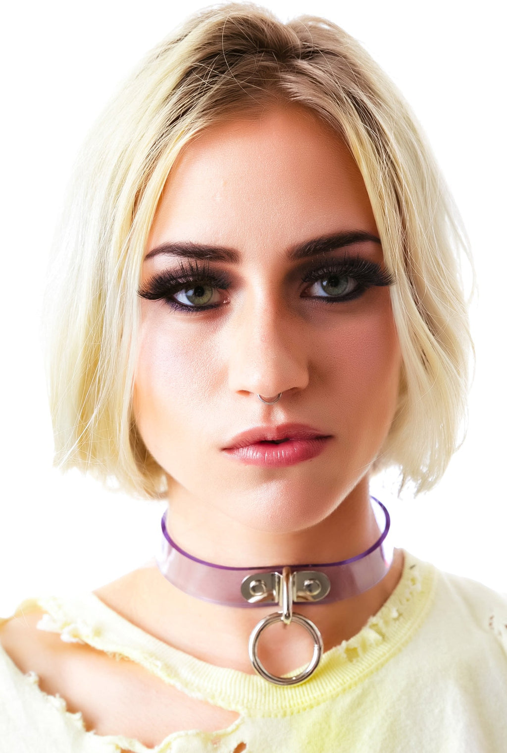 Ogasm O-Ring Collar Choker - White
