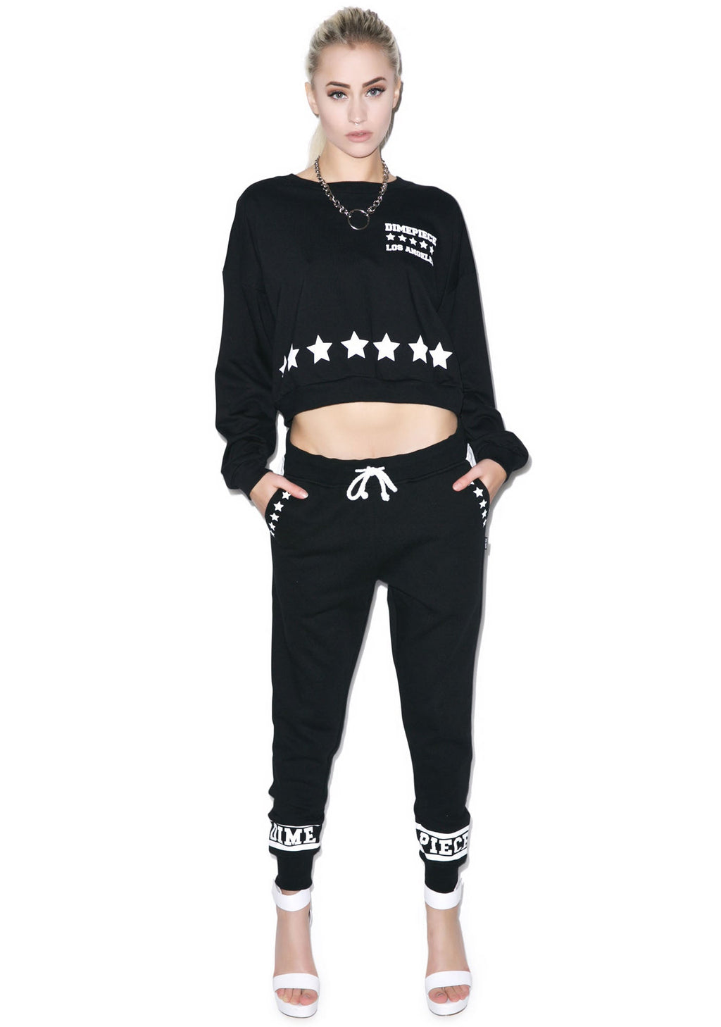 All Star Crop Crewneck - Black