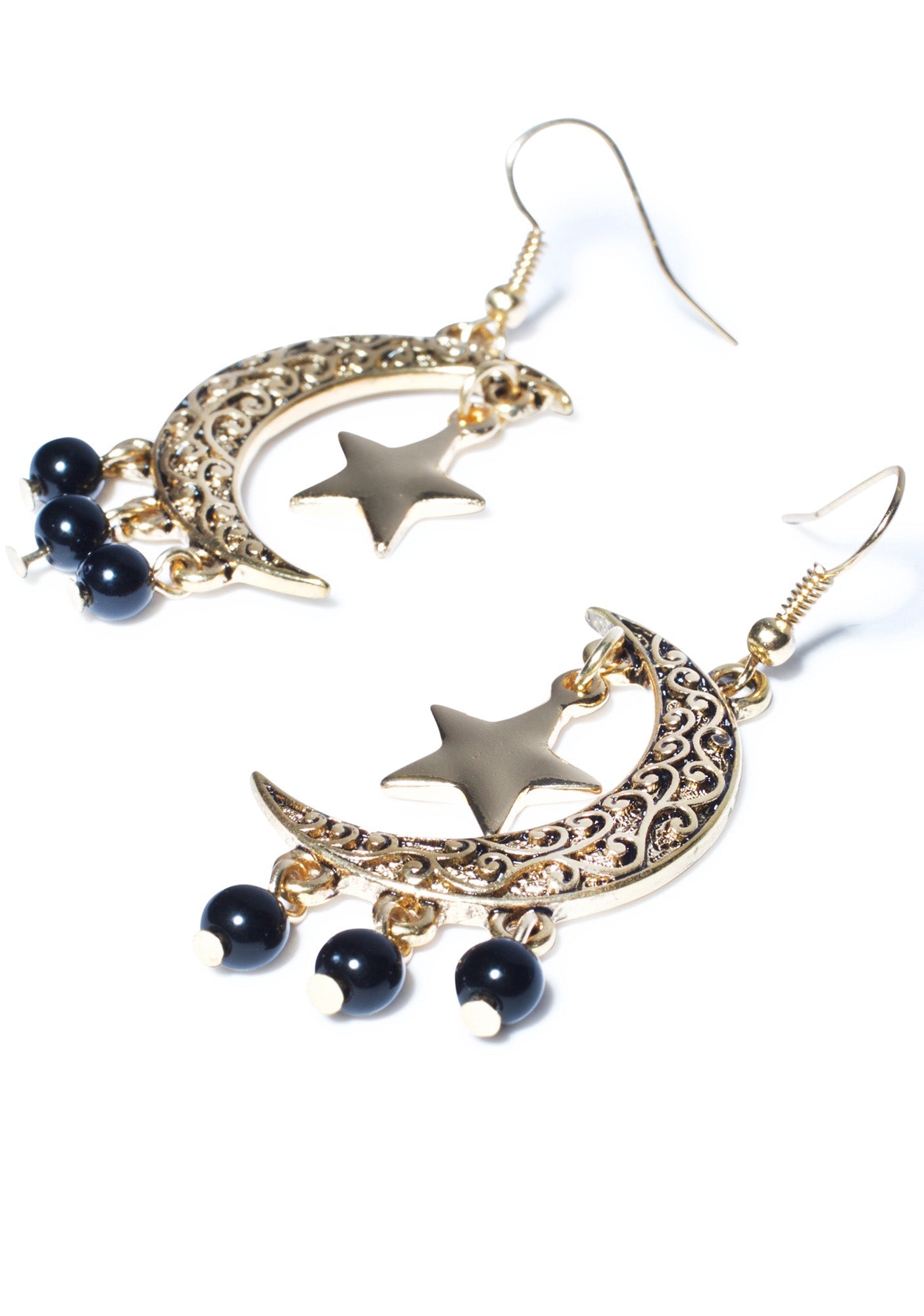 Eternal Moon And Stars Earrings - Silver