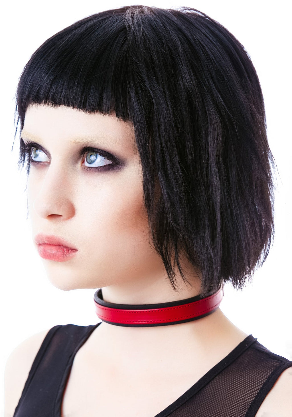 Strap Tease Leather Choker - Black
