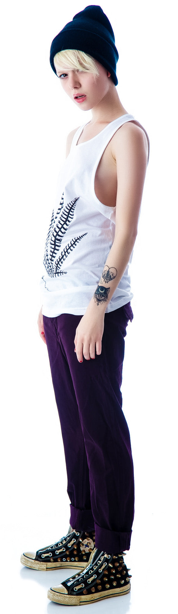 Weed Bone Tank Top - White