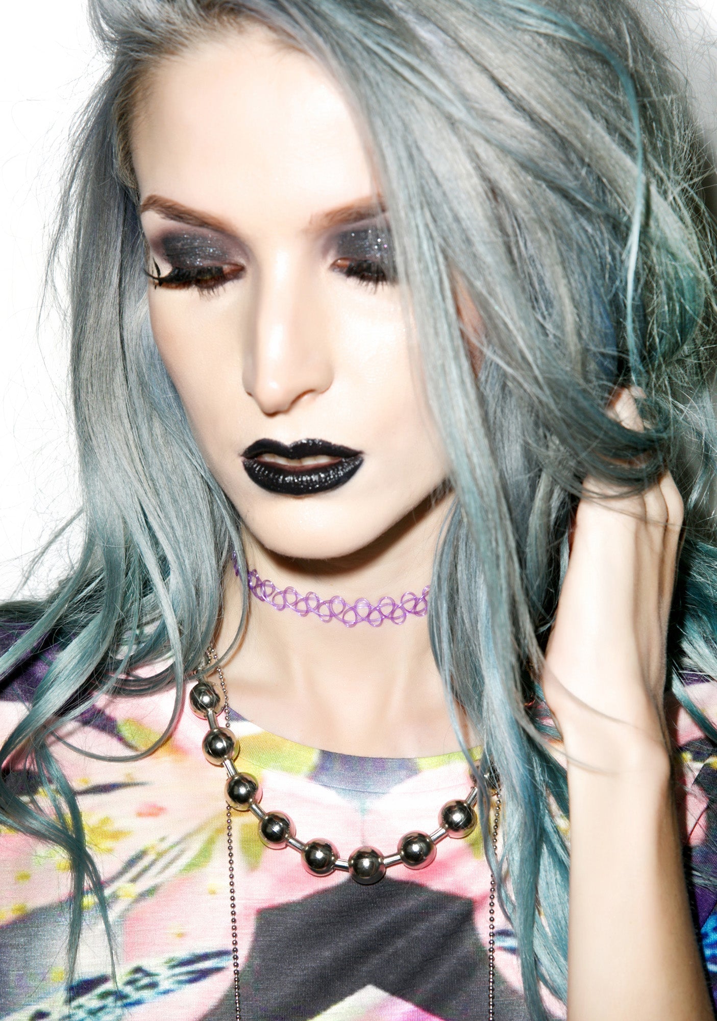 Mermaid Tattoo Choker - Purple