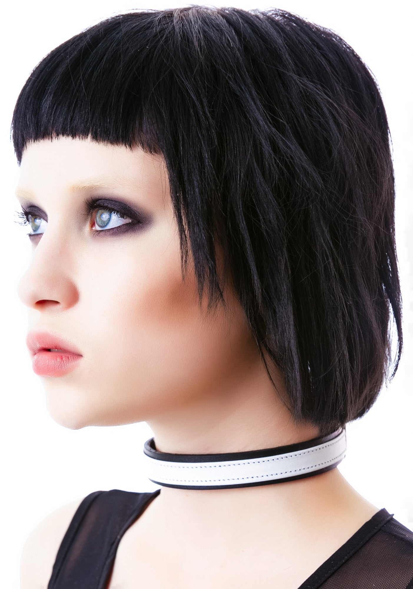 Strap Tease Leather Choker - Black