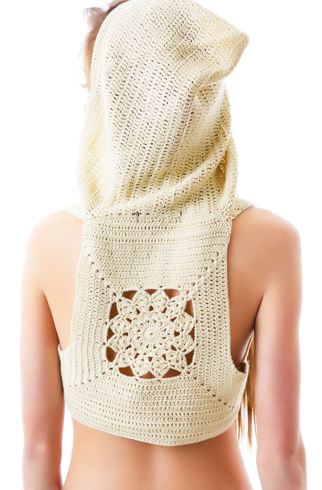 Free Love Crochet Hooded Bra - Light Brown