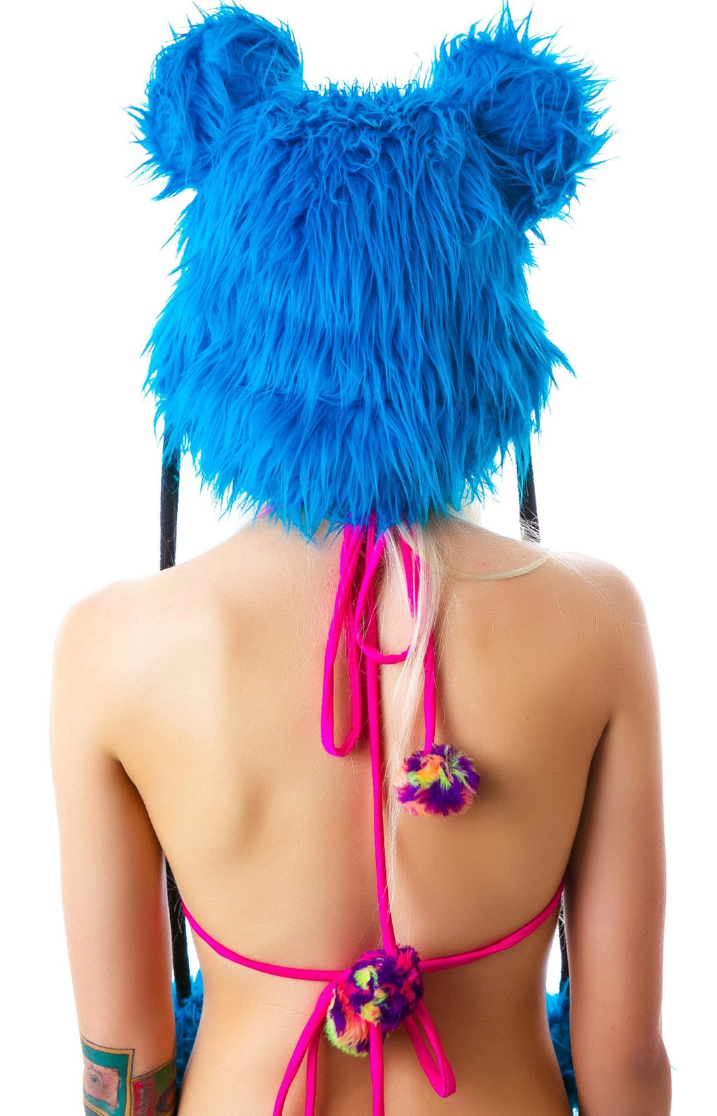 Dead Mouse Furry Hood - Light Blue