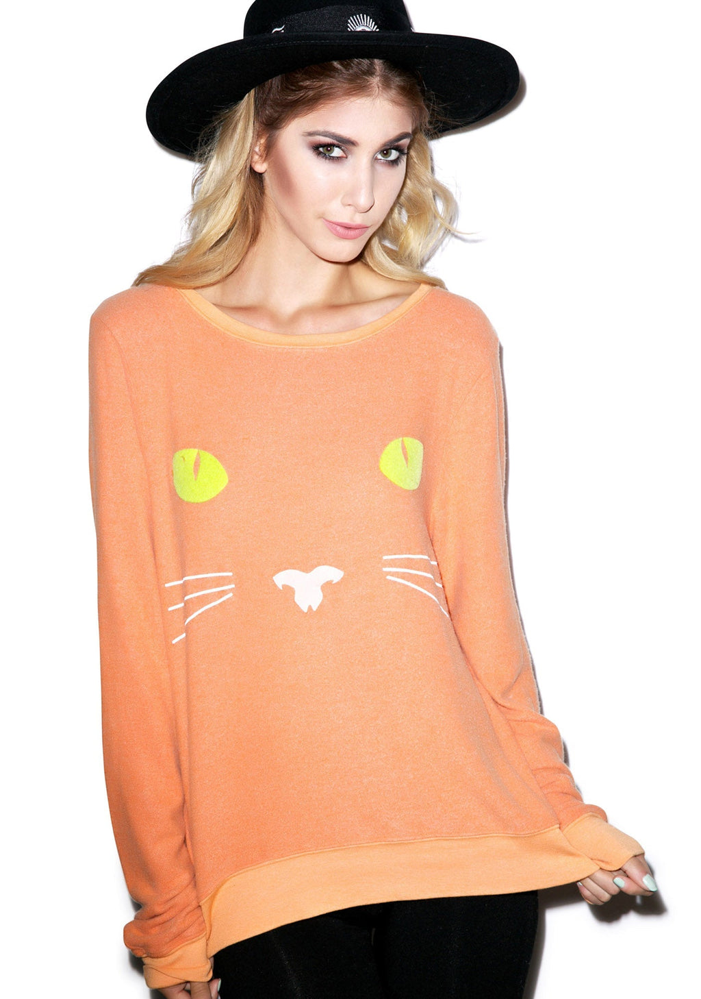 Black Cat Baggy Beach Jumper - Orange