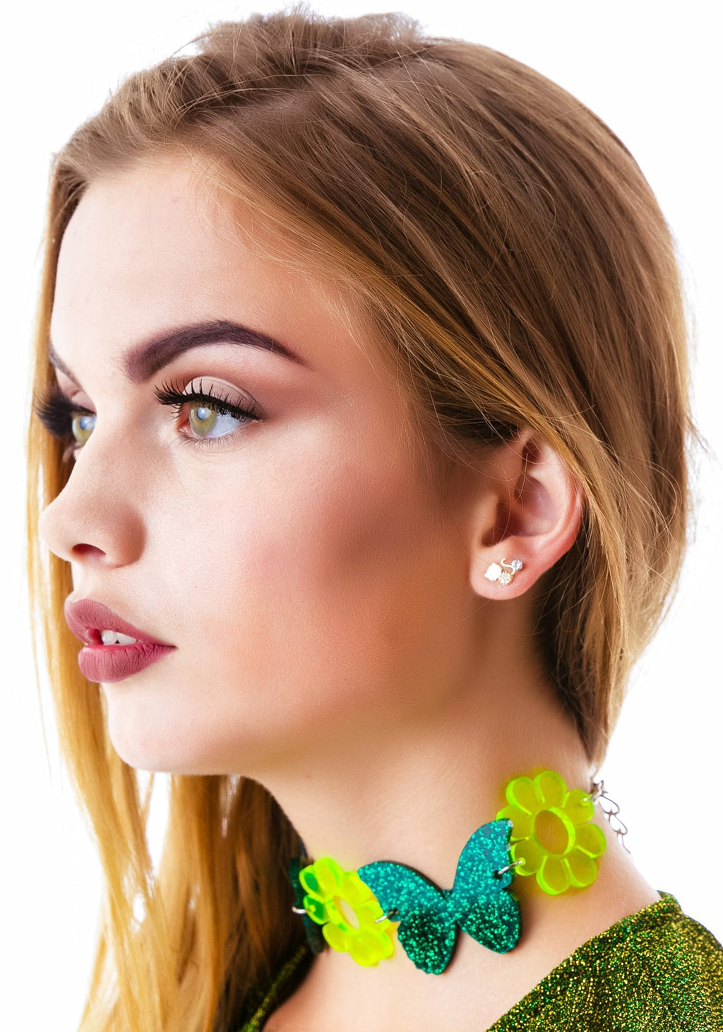 Madame Butterfly Dreamz Choker - Green