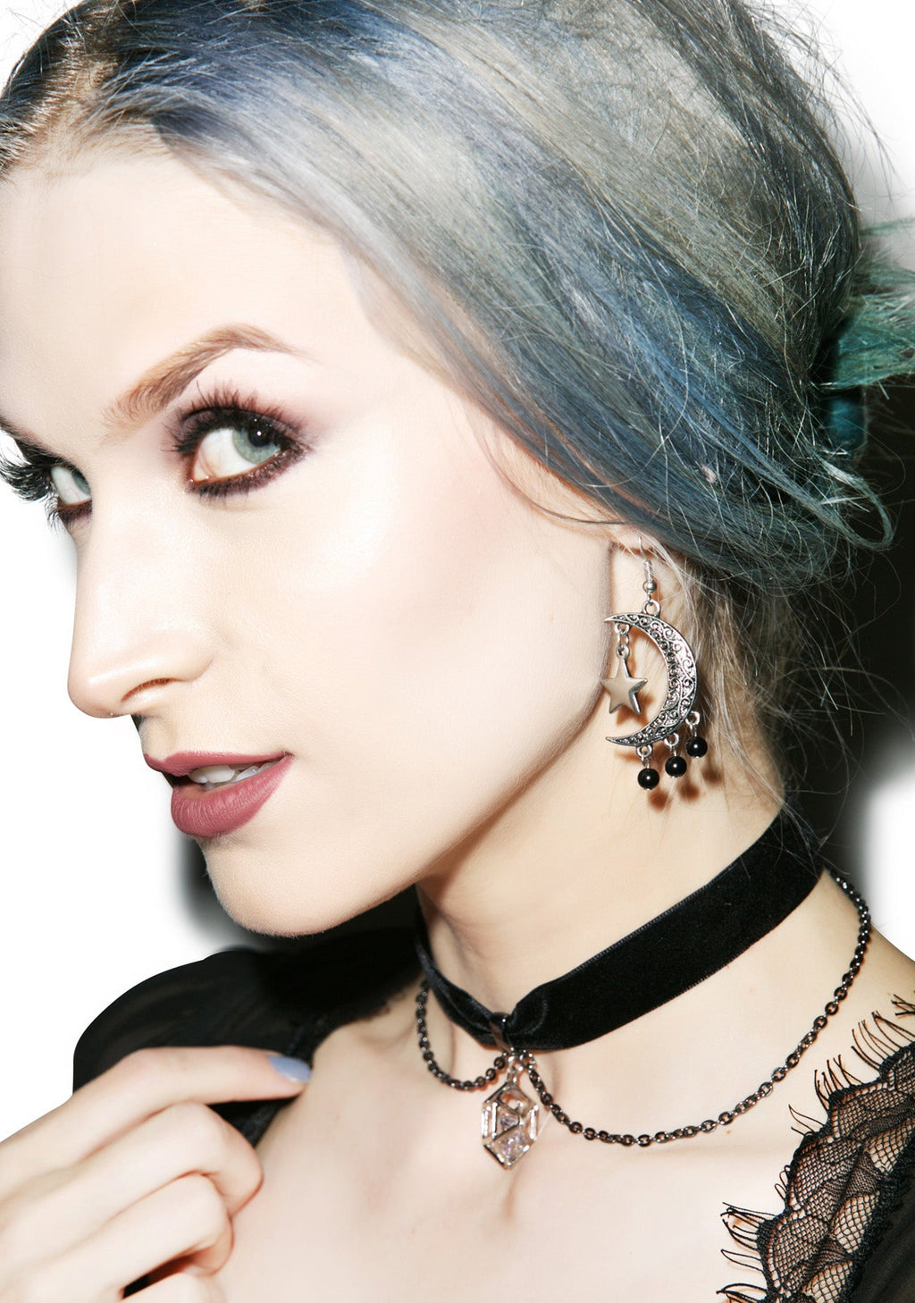 Eternal Moon And Stars Earrings - Silver