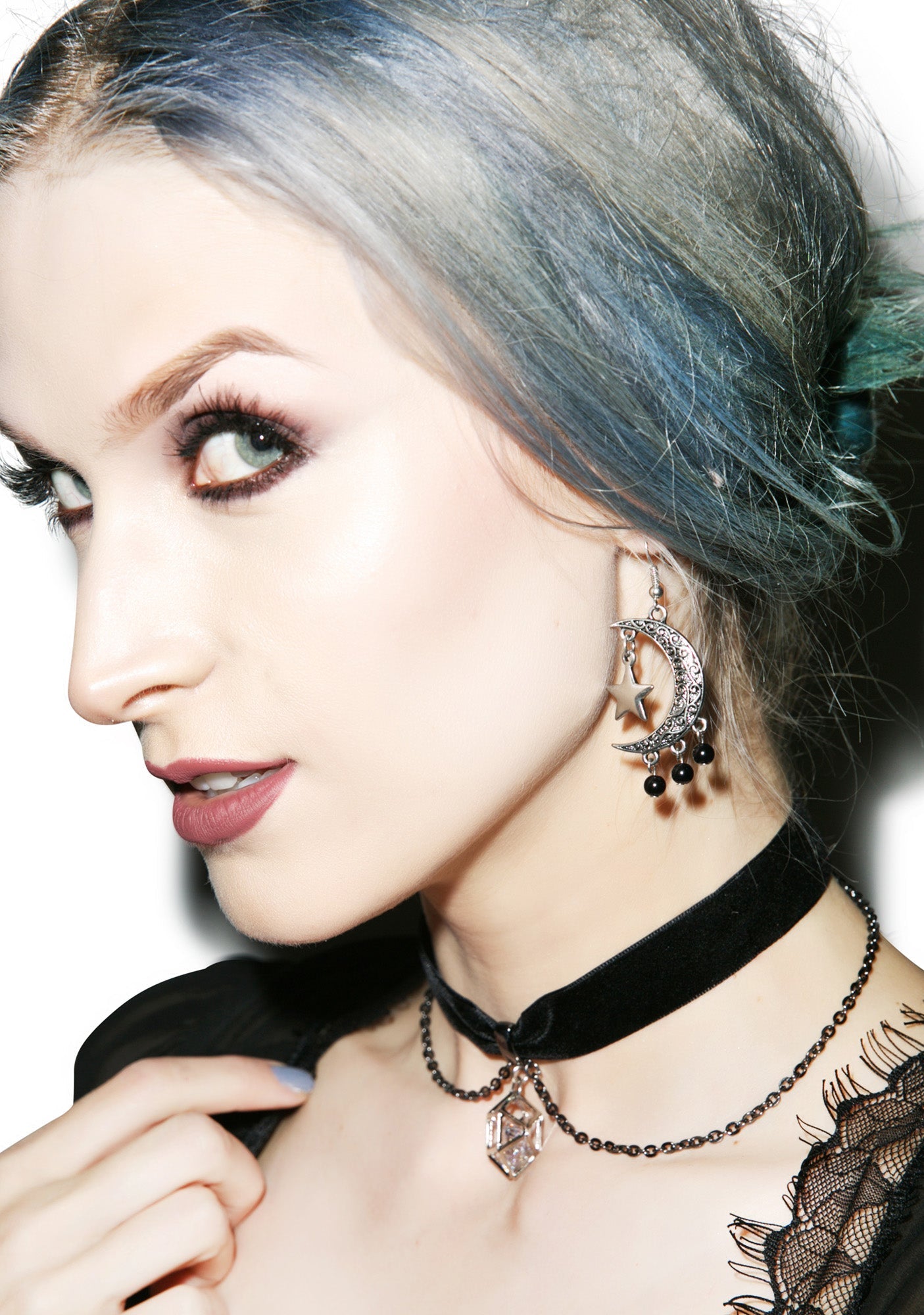 Eternal Moon And Stars Earrings - Silver