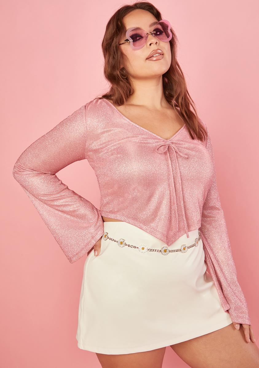 Plus Golden Gate Glow Crop Top - Pink