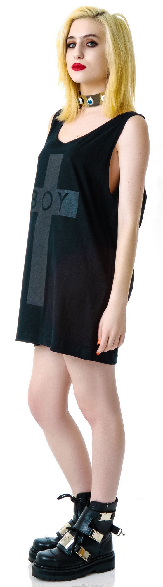 x BOY London Boy Cross Oversized Tank - Black