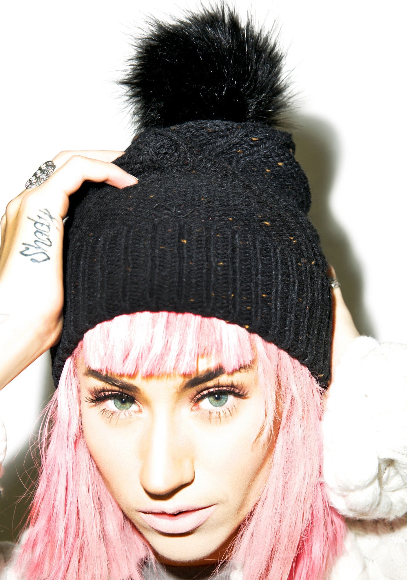 Cable Knit Beanie - Blue