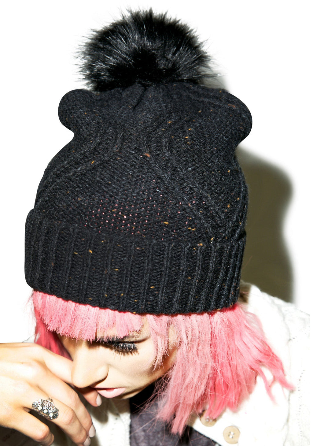 Cable Knit Beanie - Blue