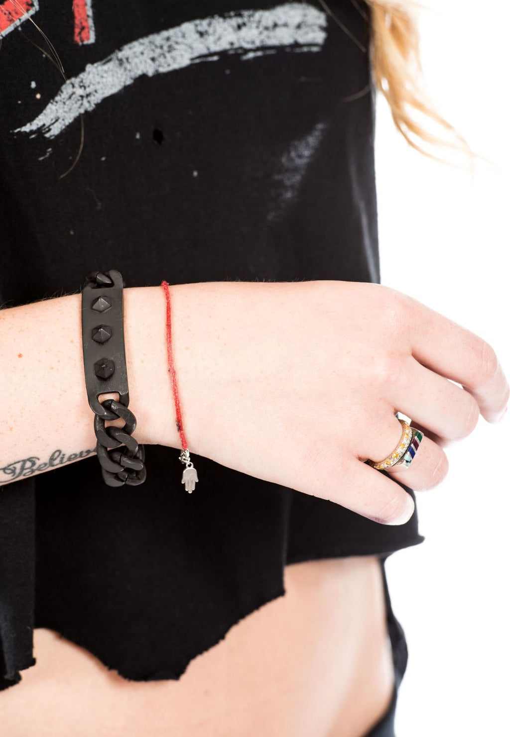 Pyramid Stud ID Bracelet - Silver