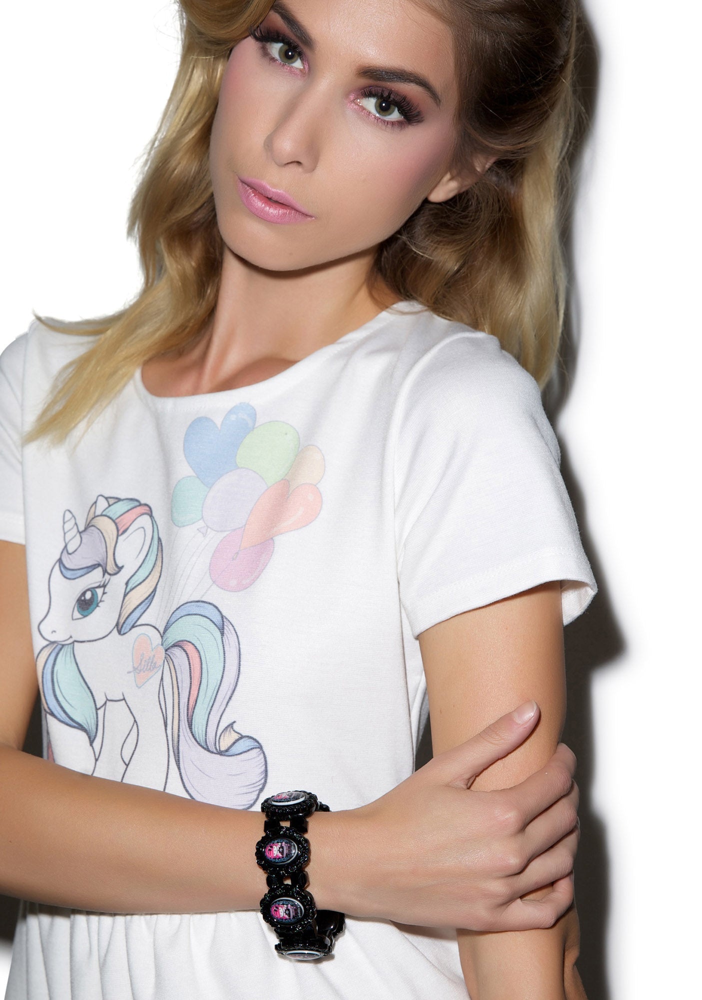 Gothic Lolita Cuff Bracelet - Pink