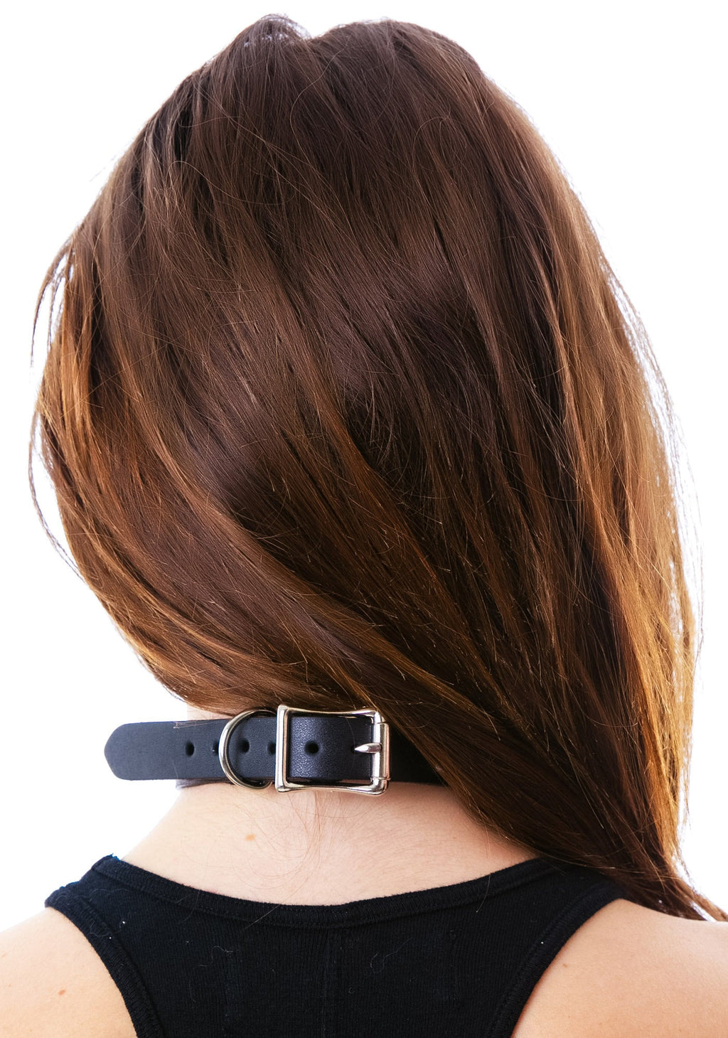 Slave 4 U D Ring Choker - White