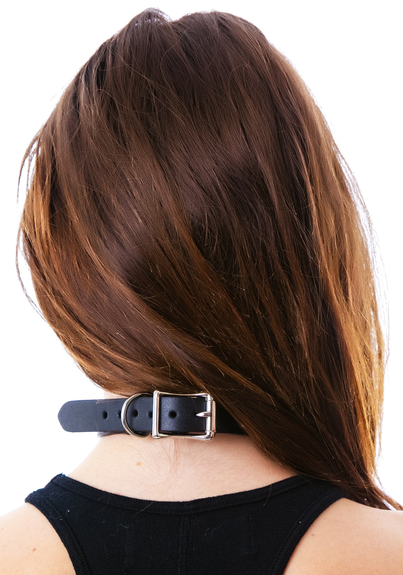 Slave 4 U D Ring Choker - White