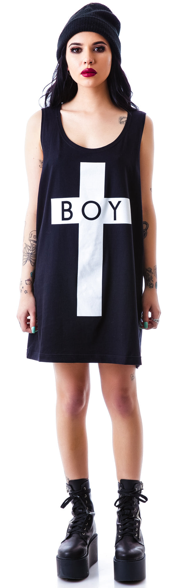 x BOY London Boy Cross Oversized Tank - Silver