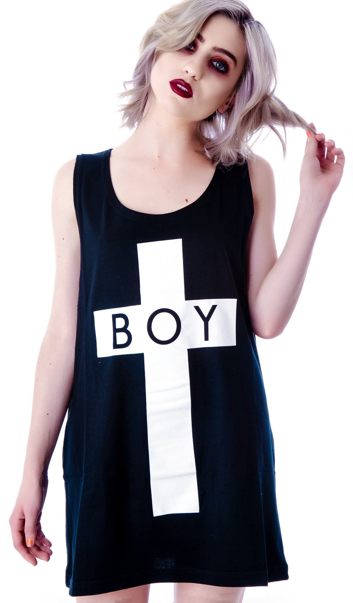 x BOY London Boy Cross Oversized Tank - Black