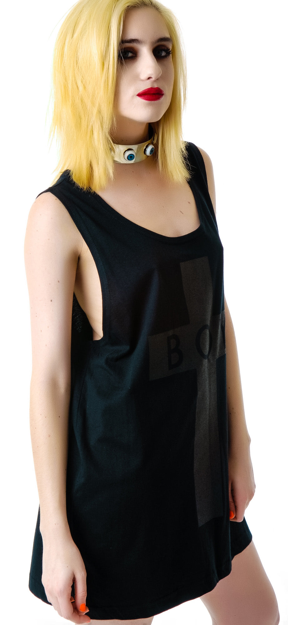 x BOY London Boy Cross Oversized Tank - Silver