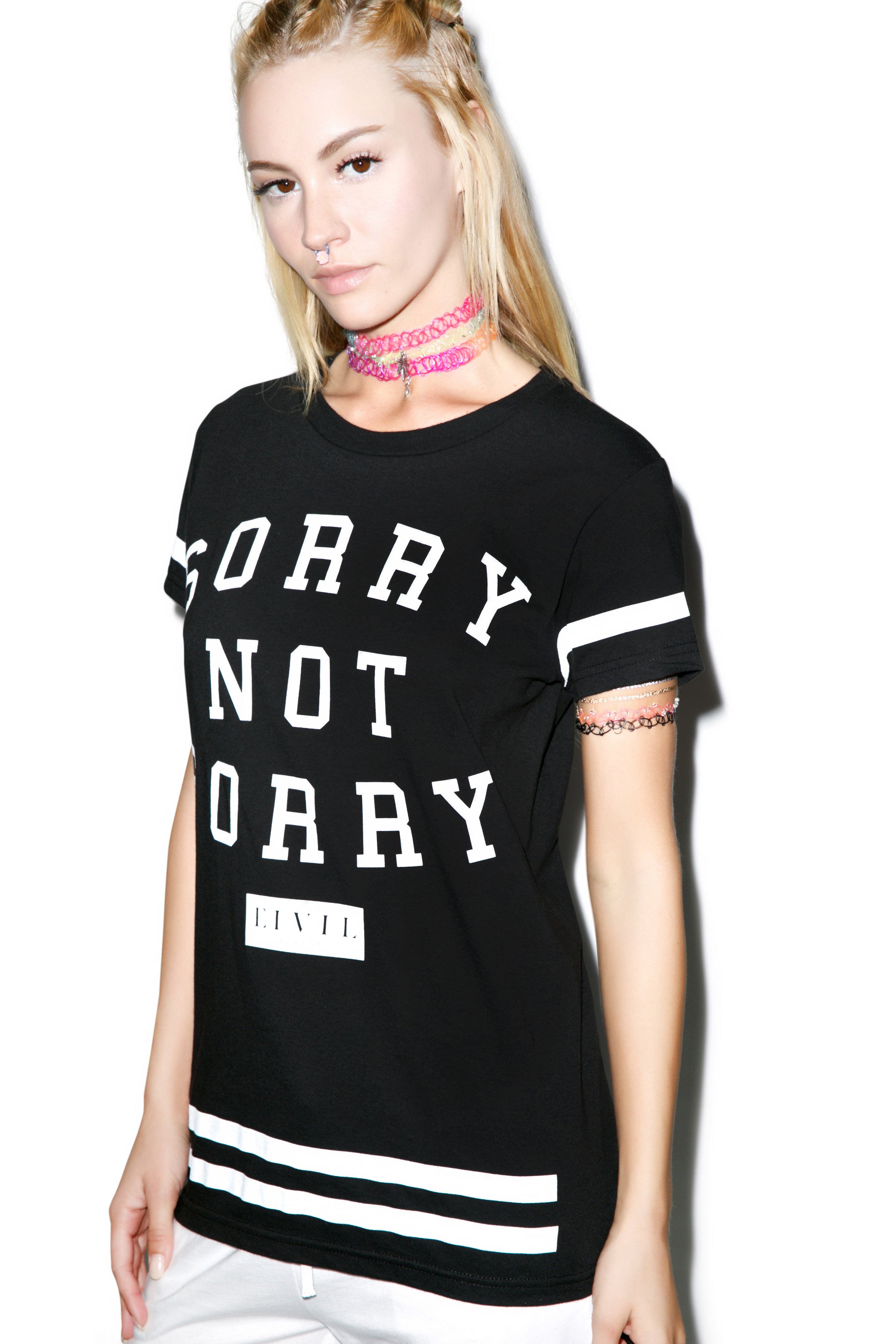 Sorry Not Sorry BF Tee - White