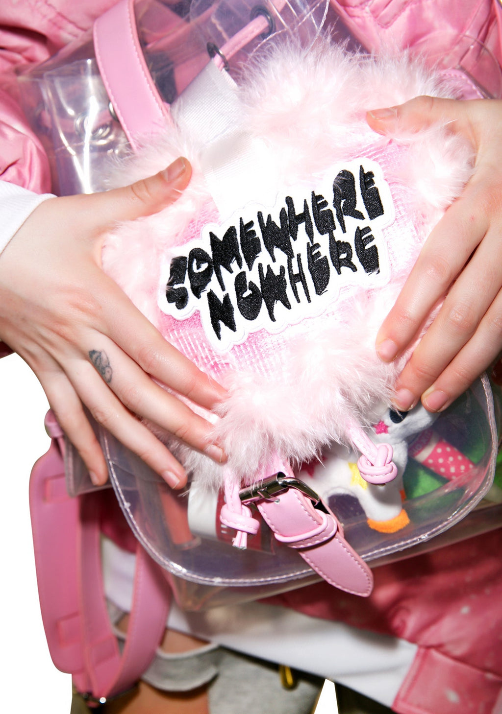 Somewhere Nowhere Fluff Tag - Pink