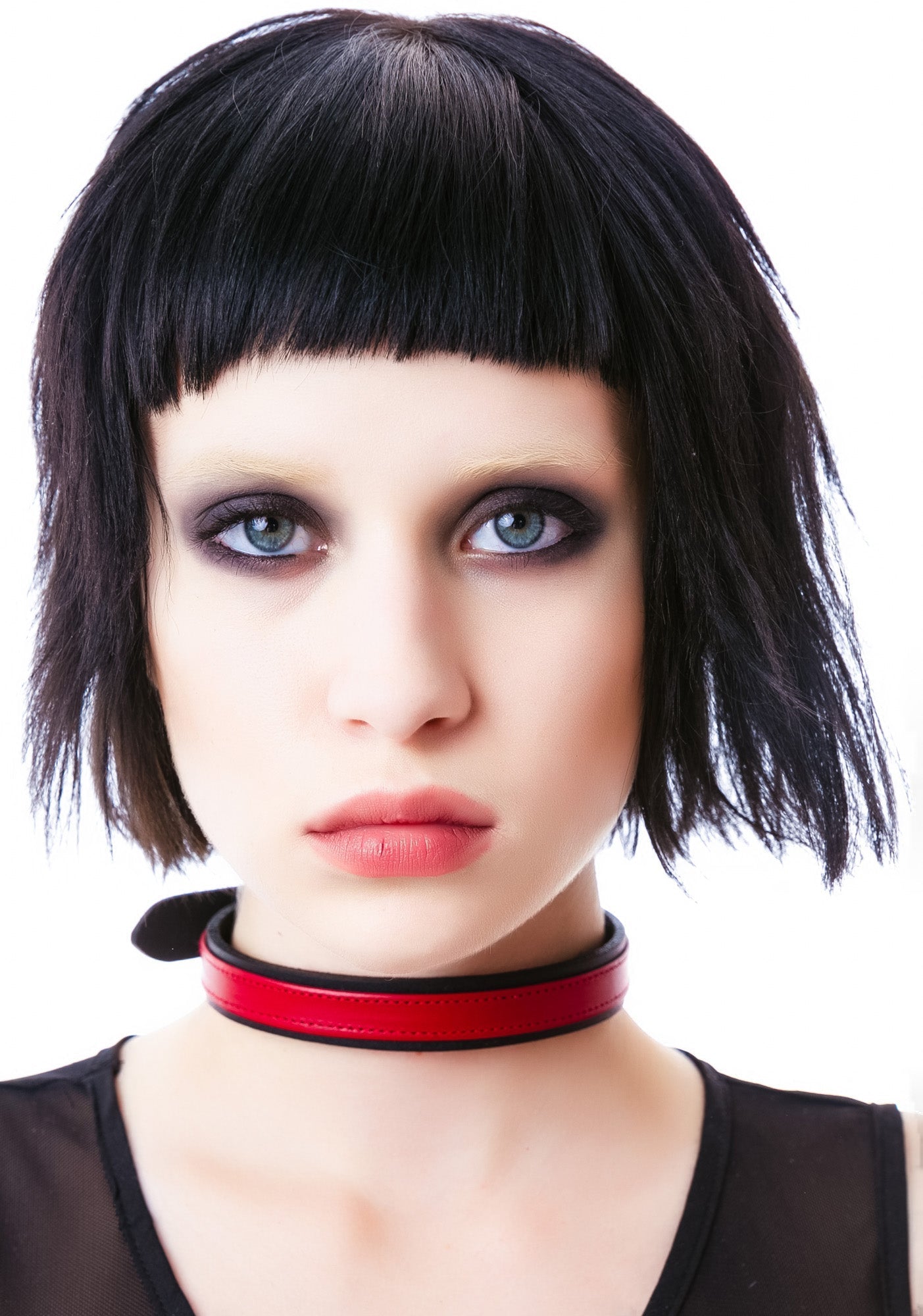 Strap Tease Leather Choker - Black