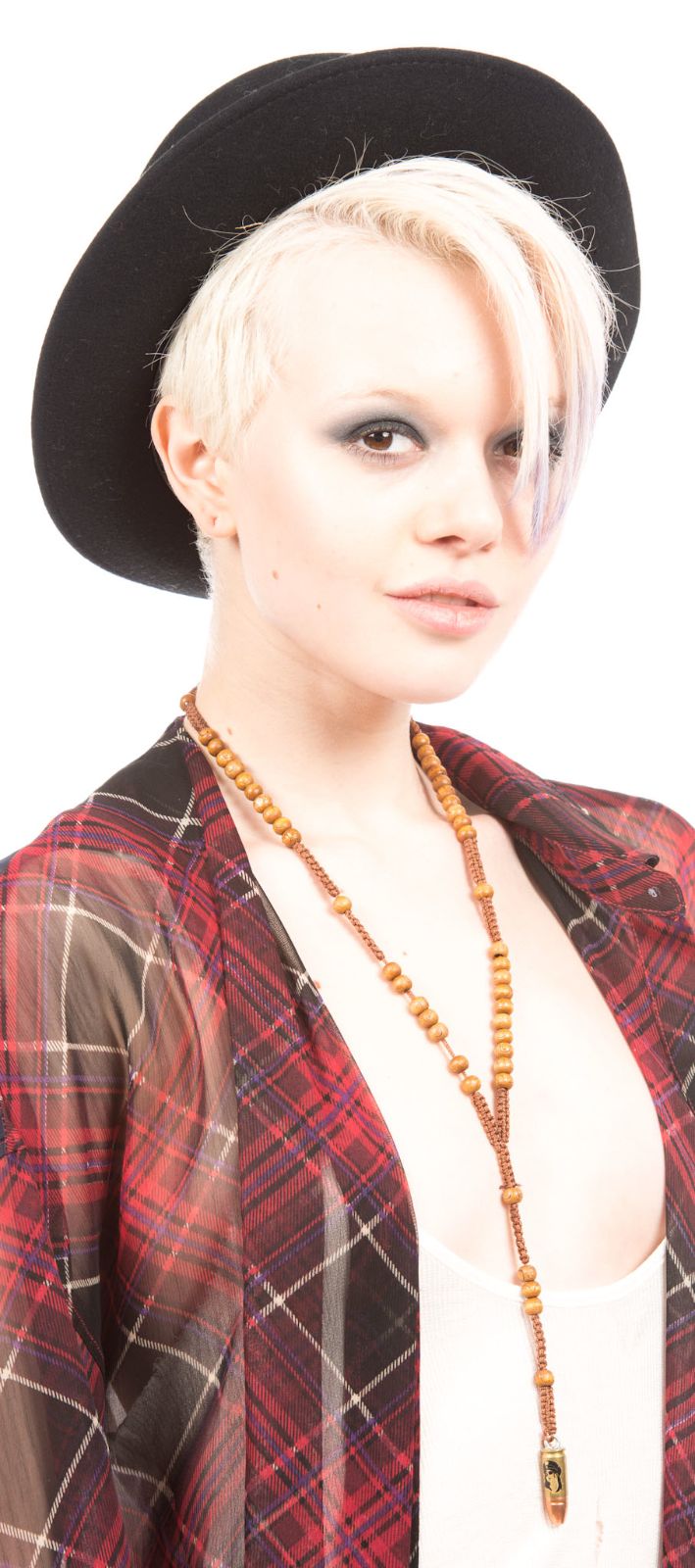 Bullet Rosary Necklace - Light Brown