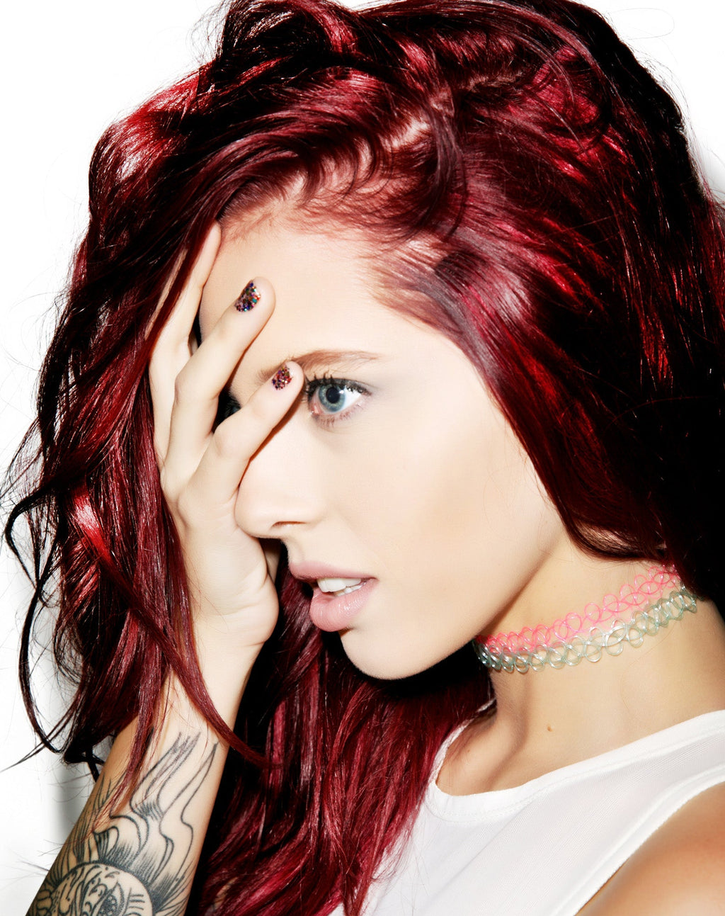 Mermaid Tattoo Choker - Purple