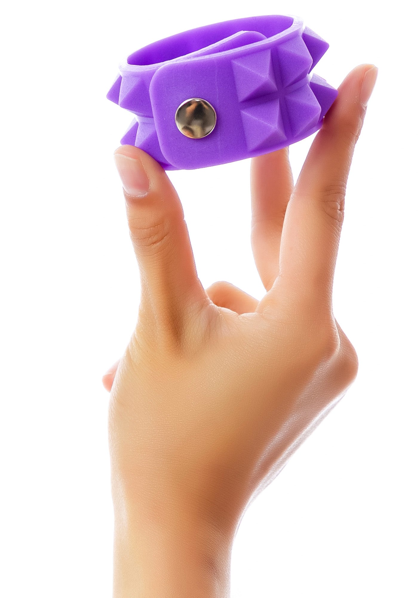 Luxor Double Pyramid Rubber Bracelet - Purple