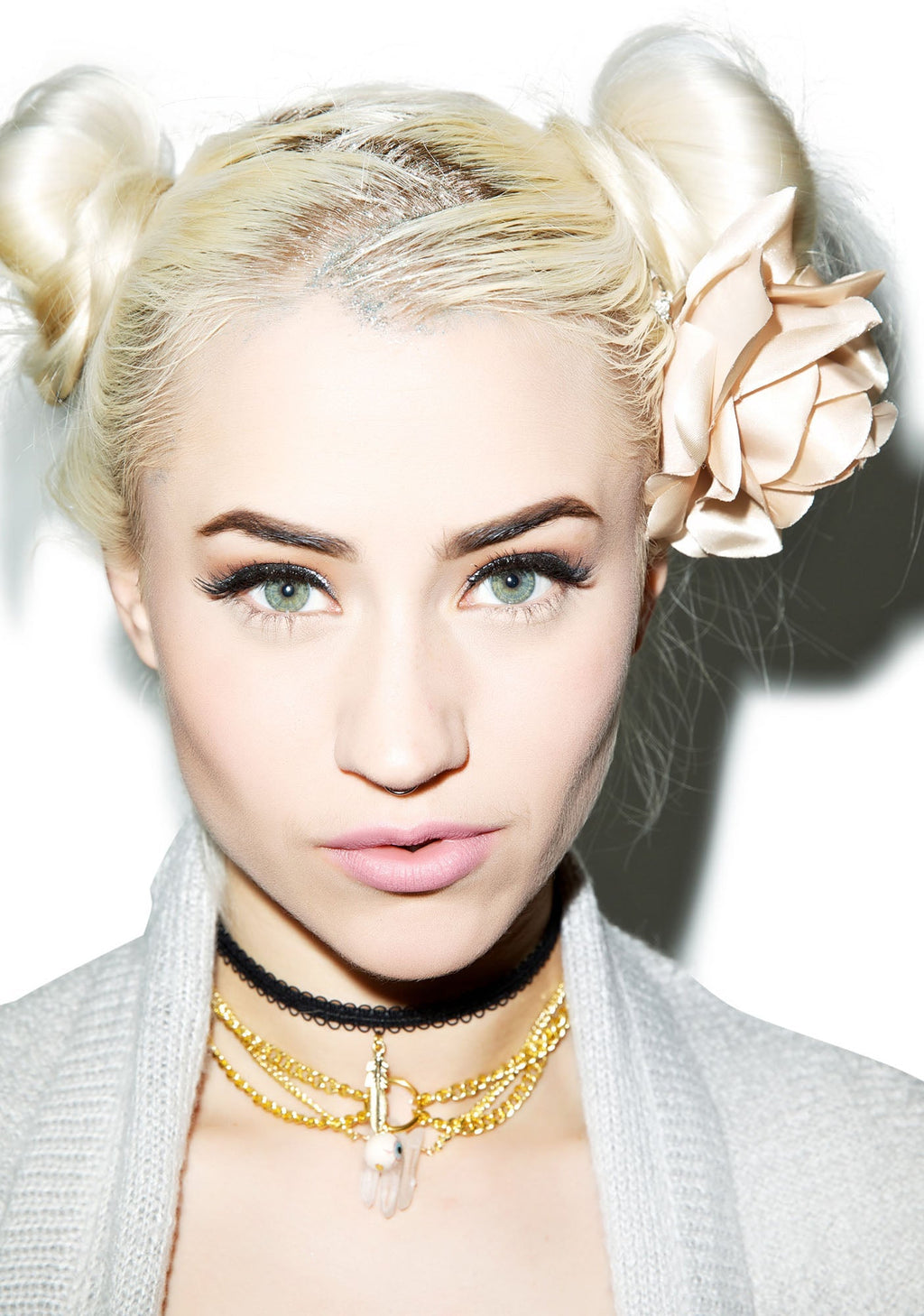 Rose Hair Clip - Off White