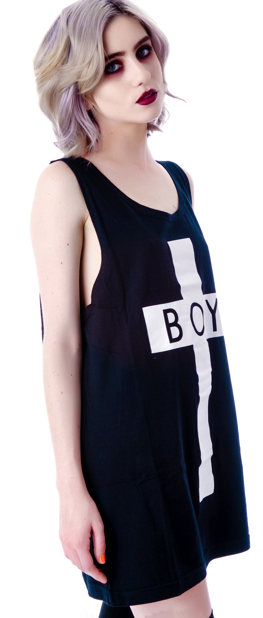 x BOY London Boy Cross Oversized Tank - Black