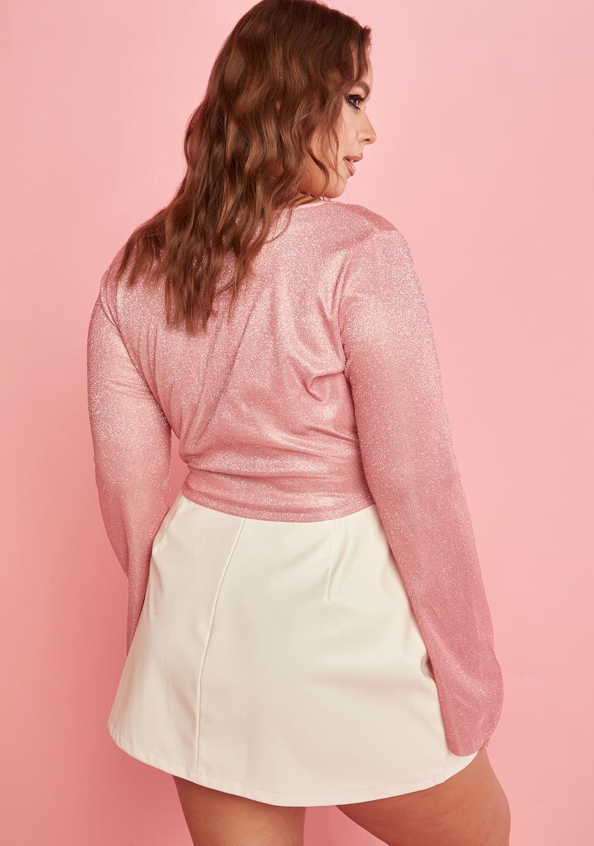 Plus Golden Gate Glow Crop Top - Pink