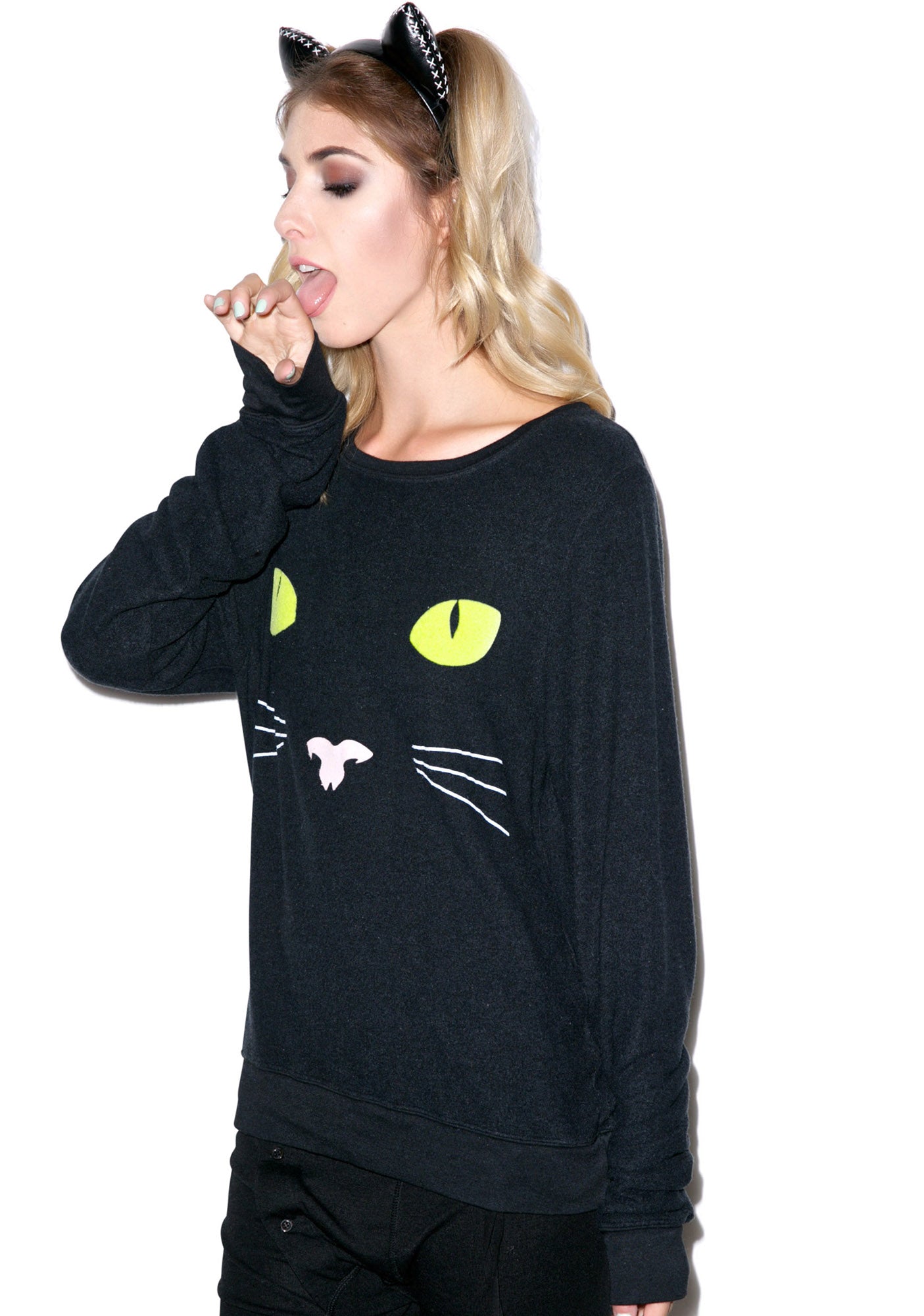 Black Cat Baggy Beach Jumper - Orange