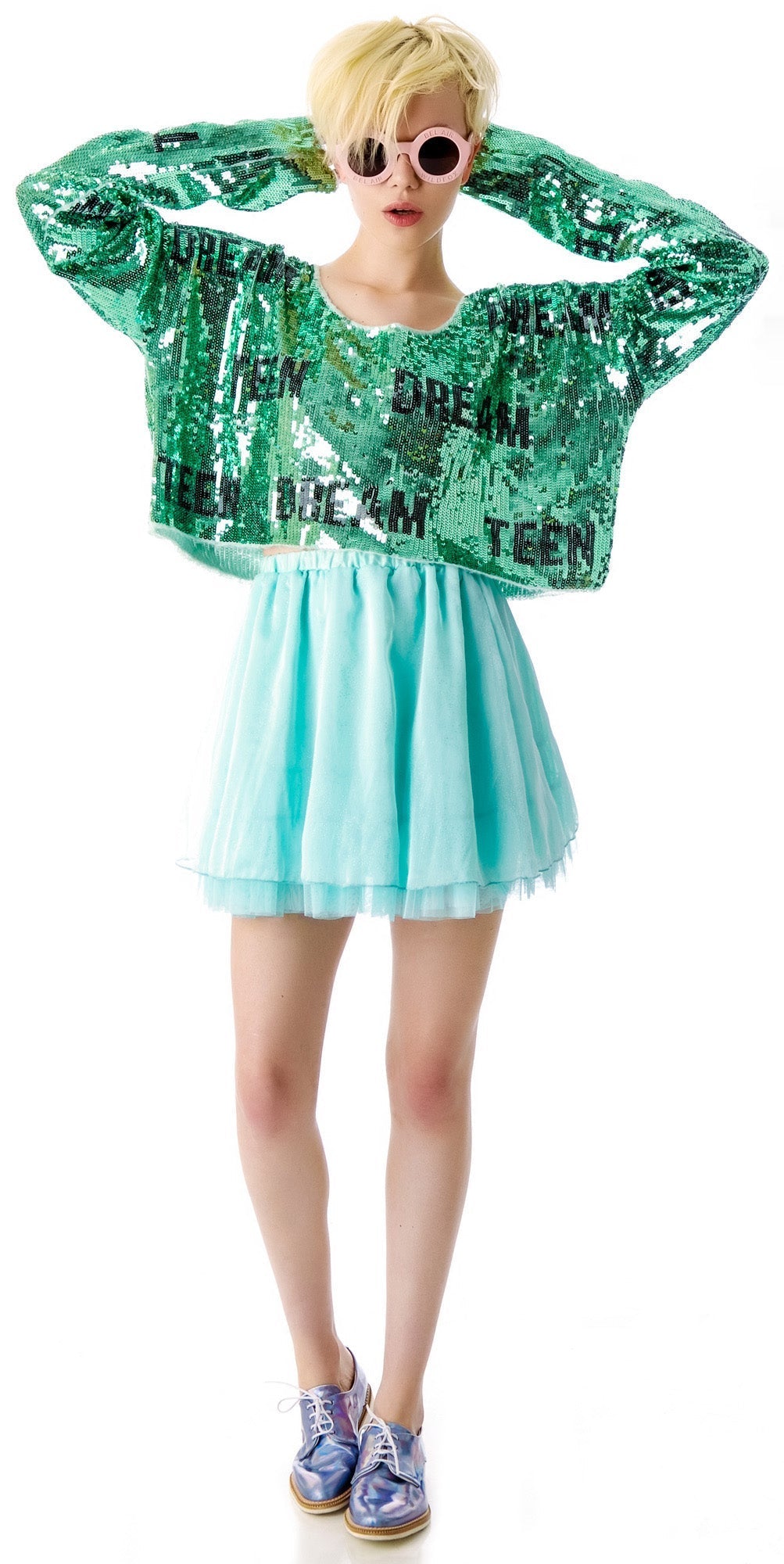 Teen Dream Billy Crop Sweater - Pink