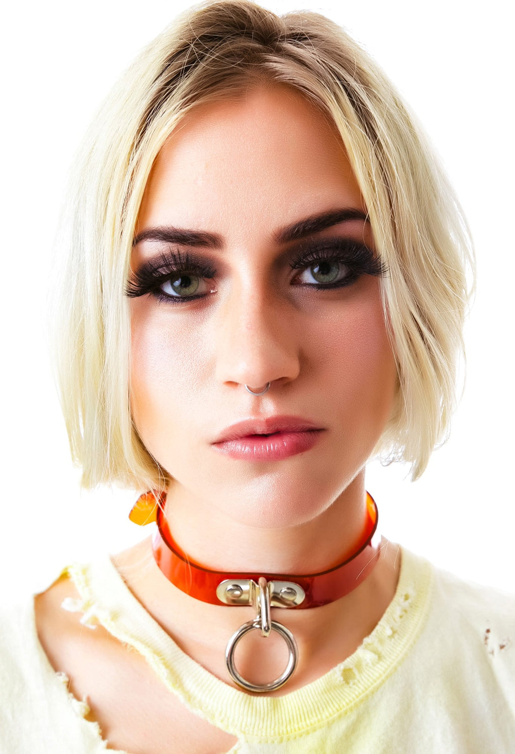 Ogasm O-Ring Collar Choker - White
