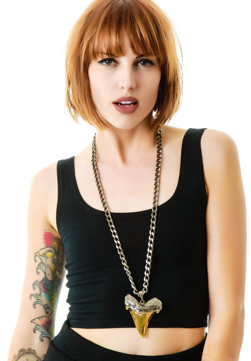 Oversized Shark Tooth Necklace - Gold