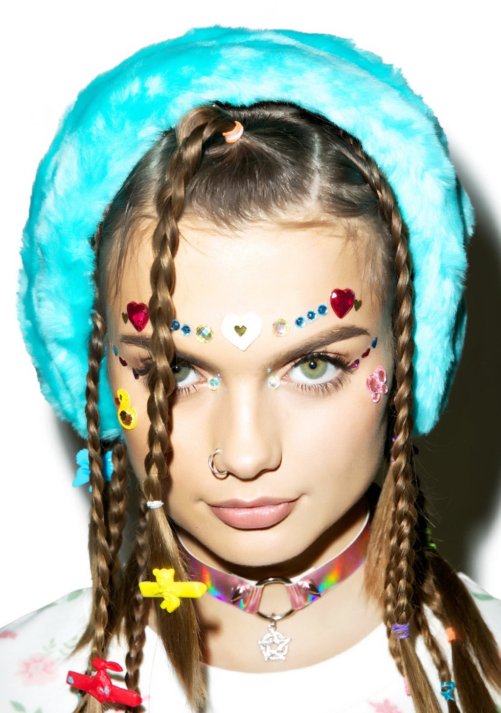 Faux Fur Ear Warmer - Light Blue