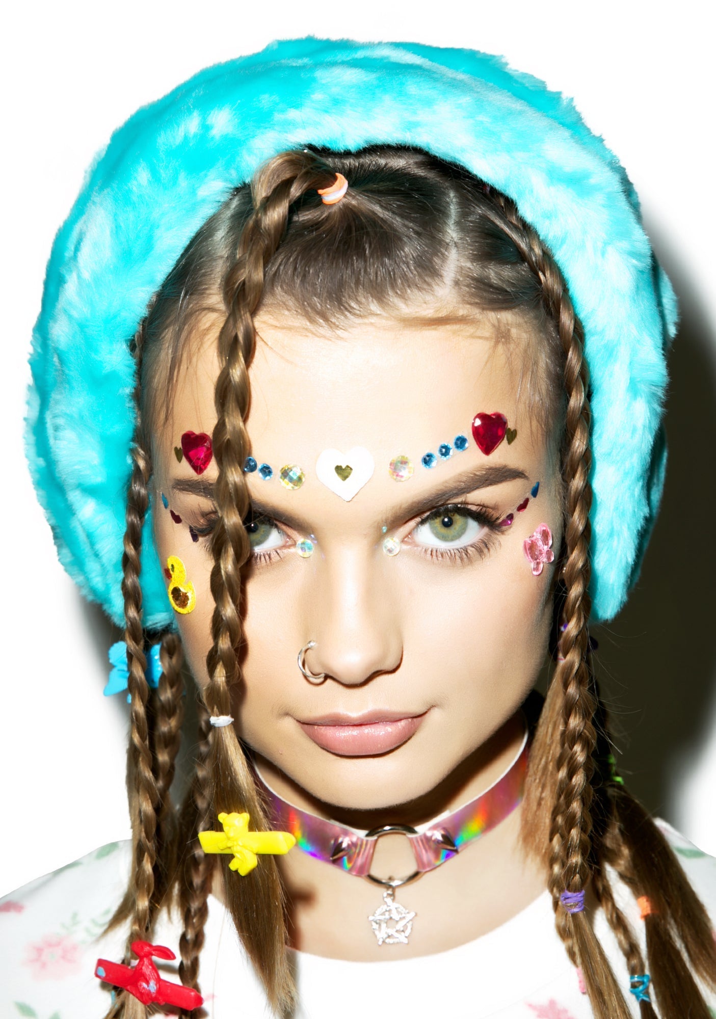 Faux Fur Ear Warmer - Light Blue