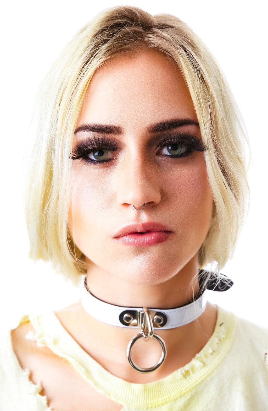 Ogasm O-Ring Collar Choker - White