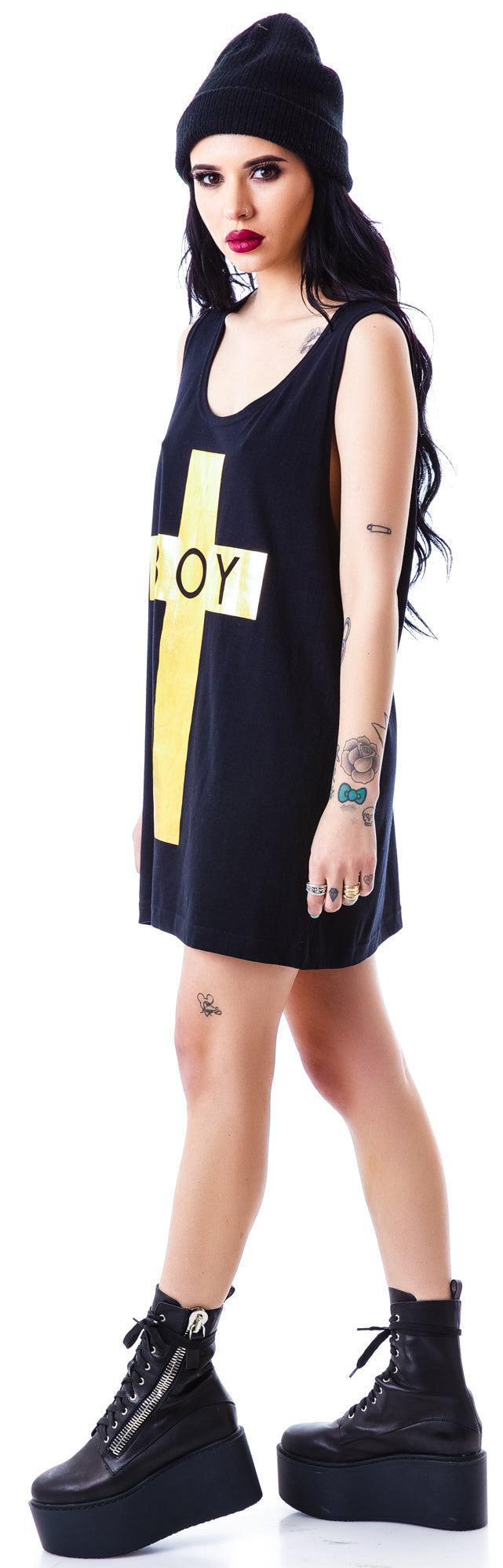 x BOY London Boy Cross Oversized Tank - Black