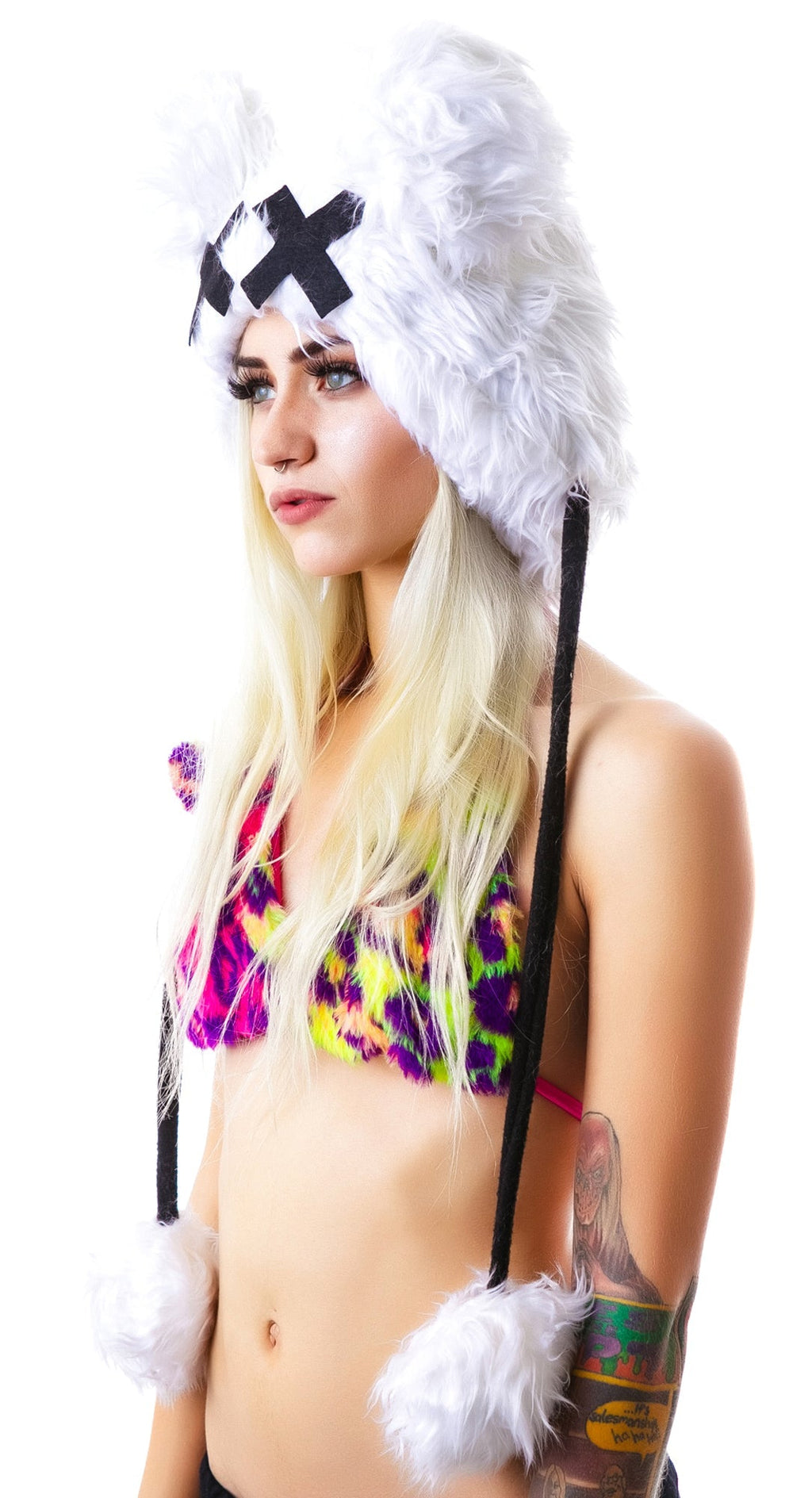 Dead Mouse Furry Hood - Light Blue