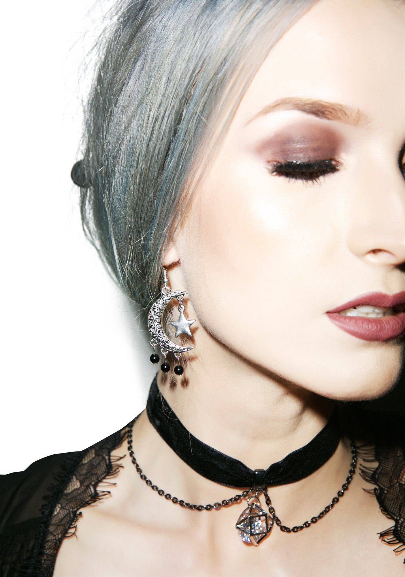 Eternal Moon And Stars Earrings - Silver