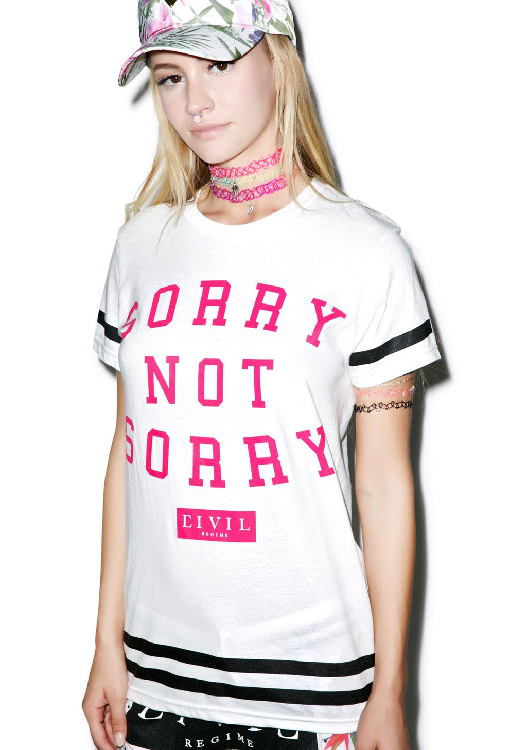 Sorry Not Sorry BF Tee - White