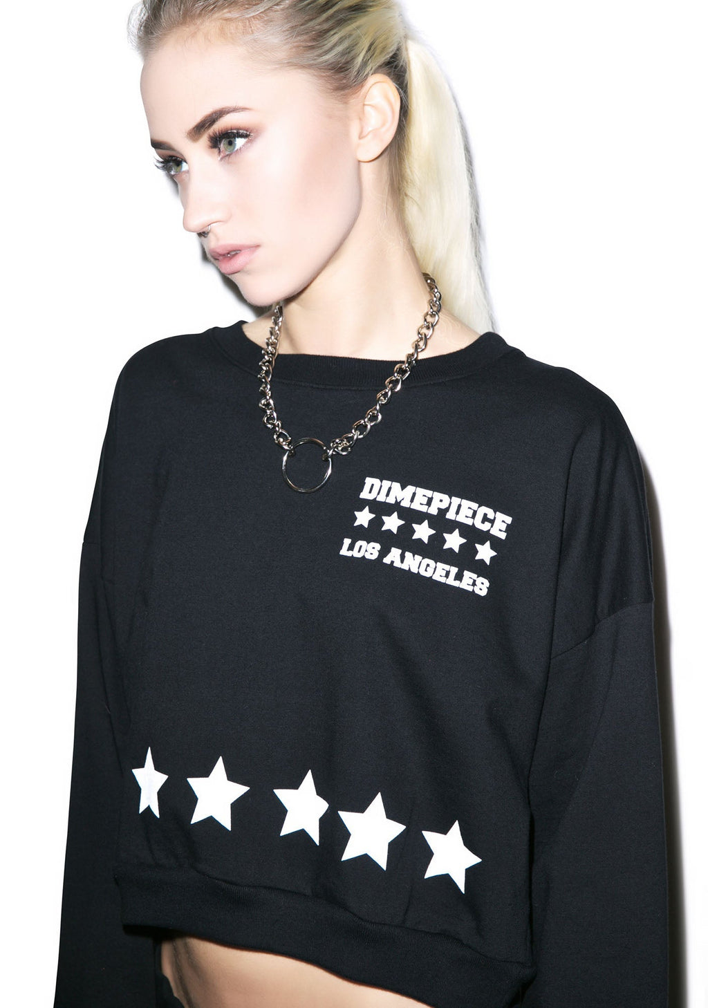 All Star Crop Crewneck - Black
