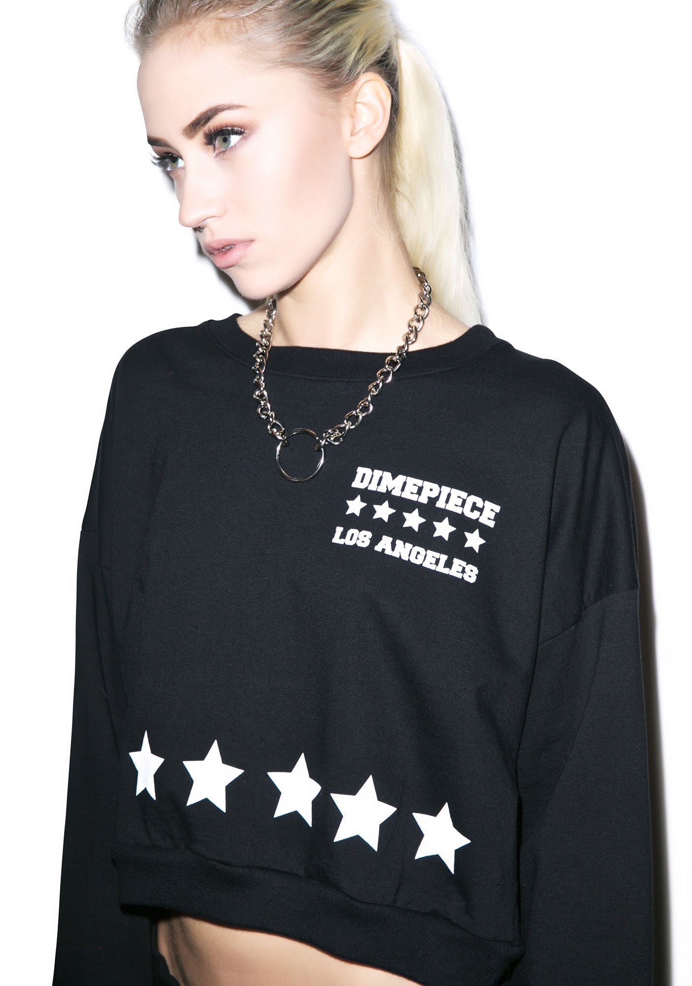 All Star Crop Crewneck - Black