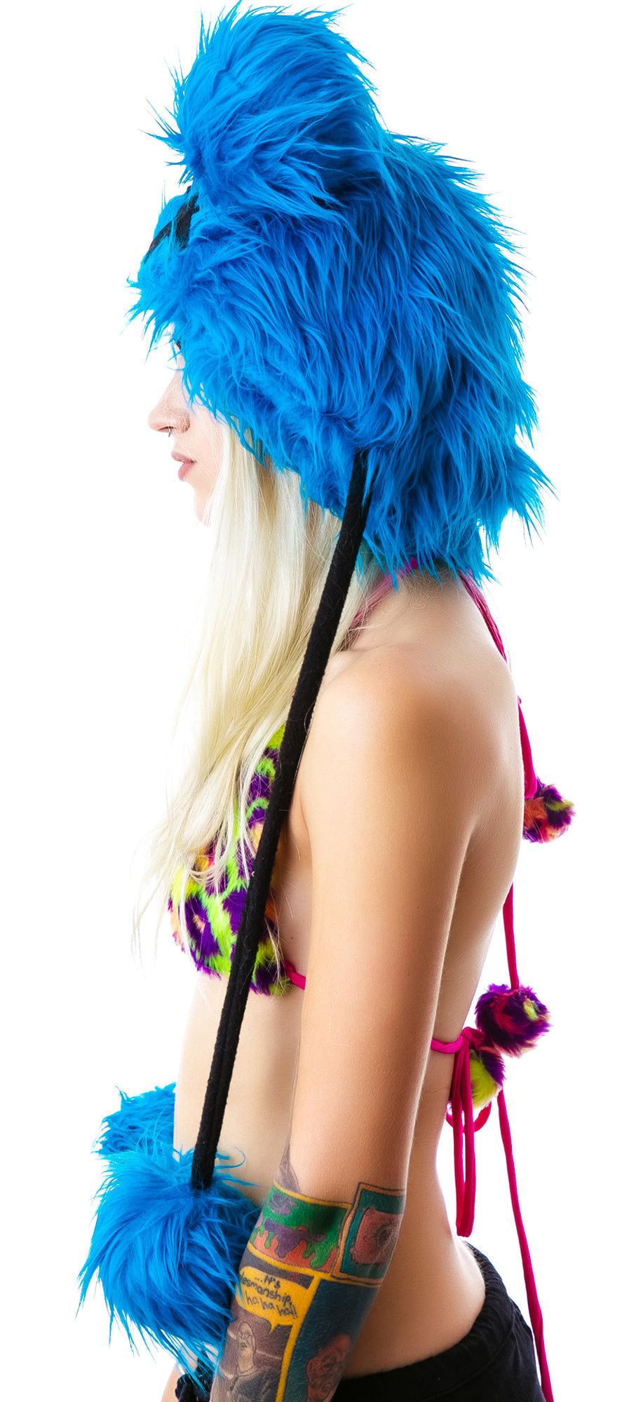 Dead Mouse Furry Hood - Light Blue