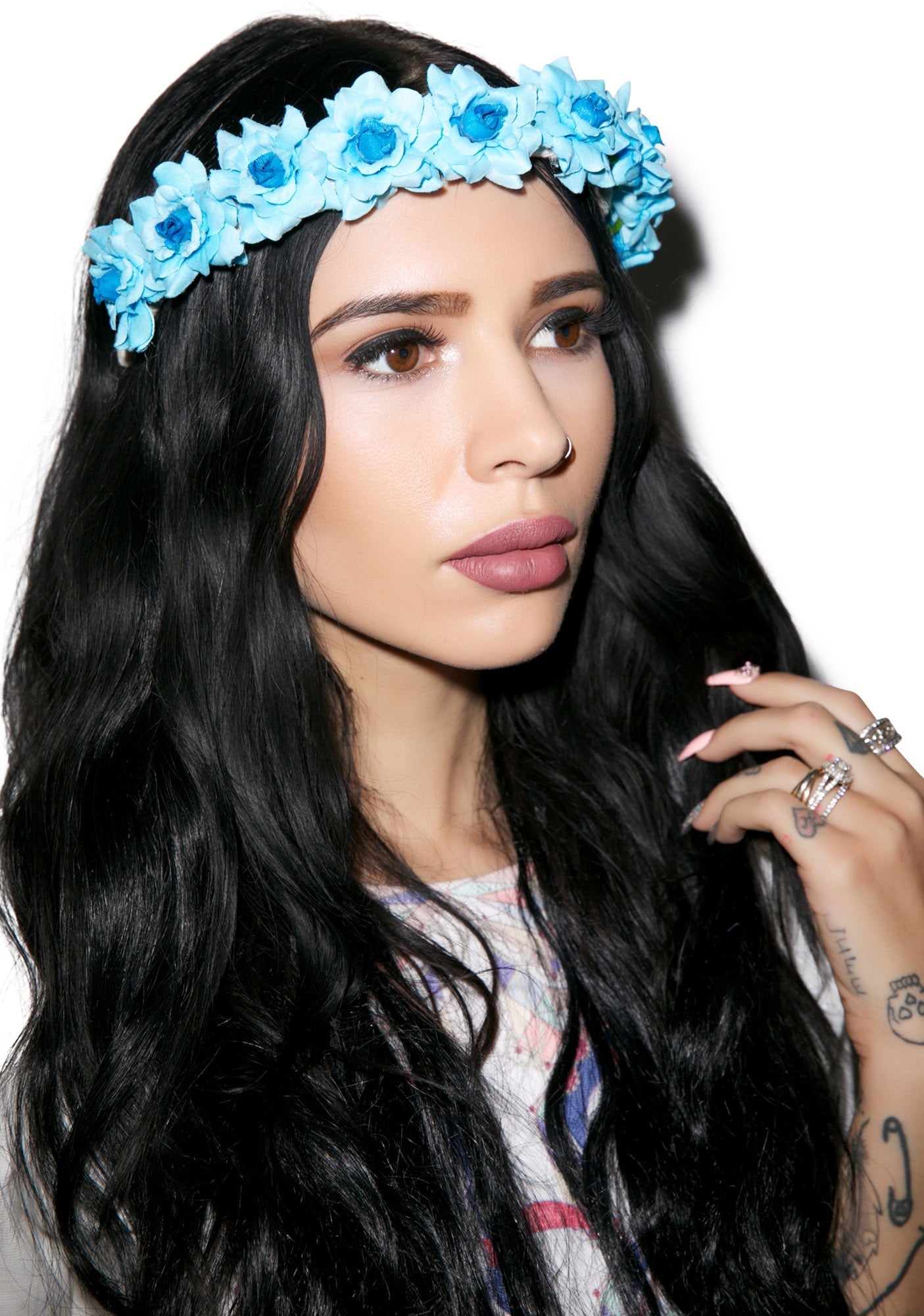 Flower Power Headband - Light Blue