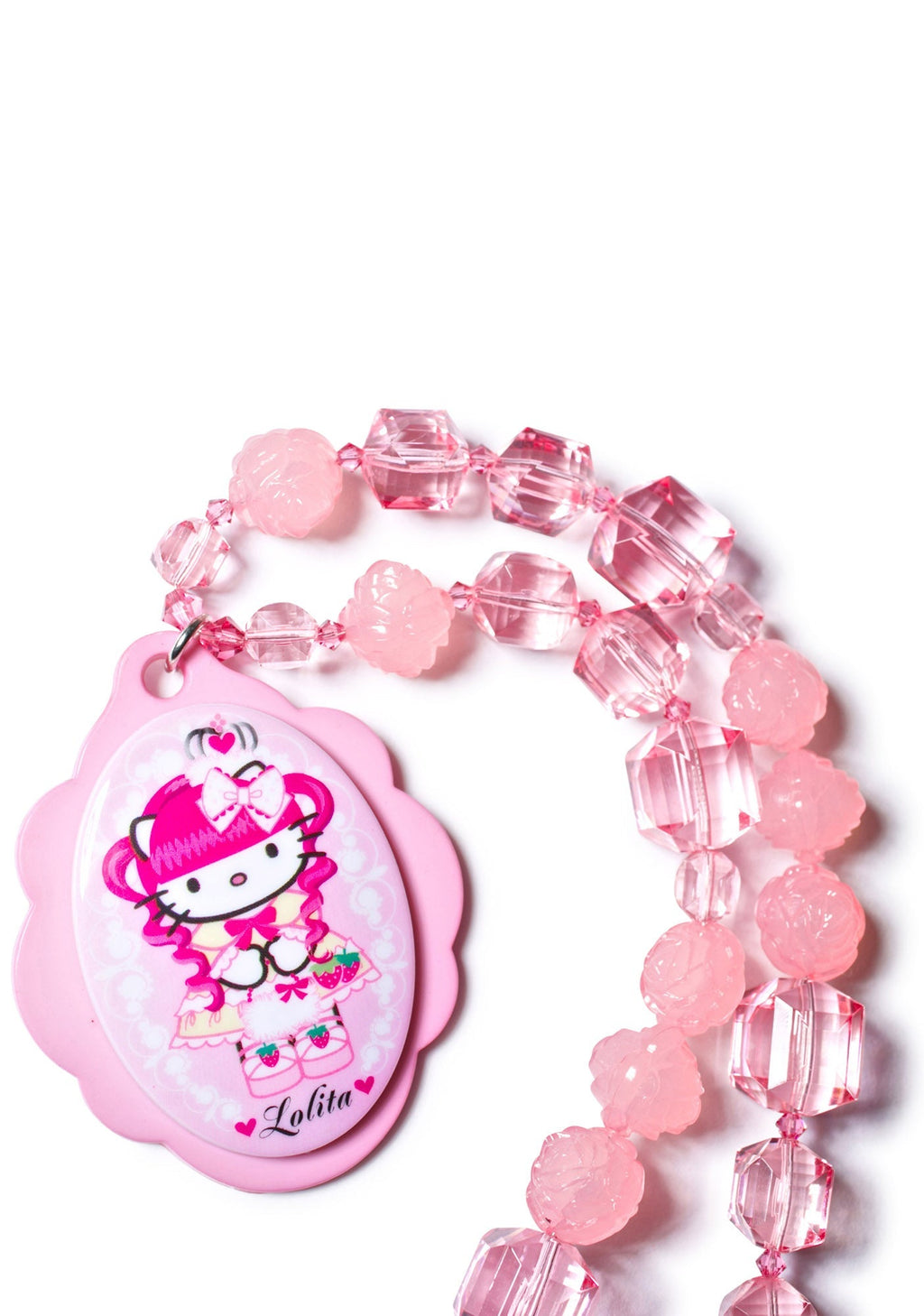 Adjustable Multibead Necklace With Cameo - Black