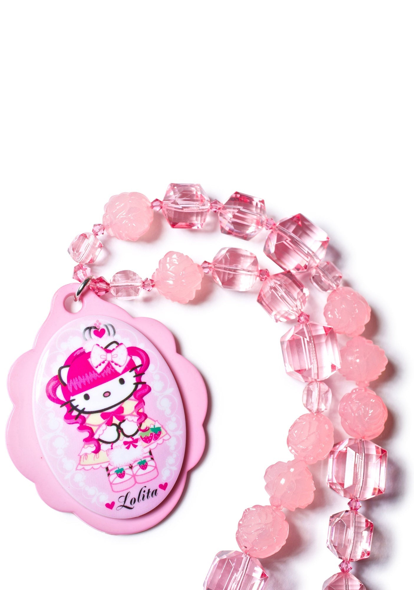 Adjustable Multibead Necklace With Cameo - Black